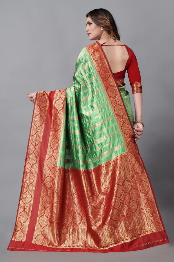 Raaghvi Silk Designer Fancy Lichi Silk Saree Collection